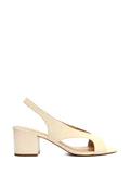Sandalo Arezzo in pelle beige con tacco a blocco