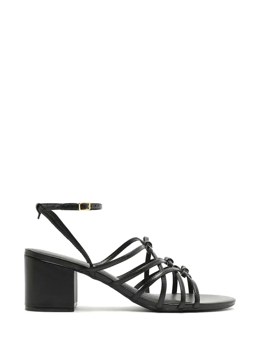 Sandalo Arezzo Nero in Pelle e Dettaglio Fiocco