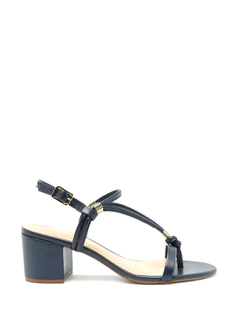 Sandali in pelle dorata con fiore