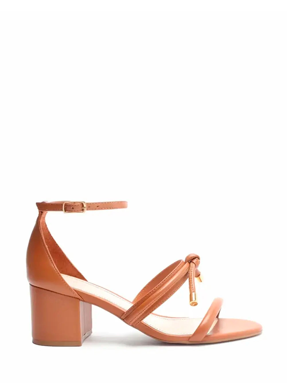 Sandalo Arezzo in pelle marrone con nodo