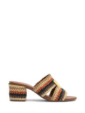 Mules colorate intrecciate con tacco medio