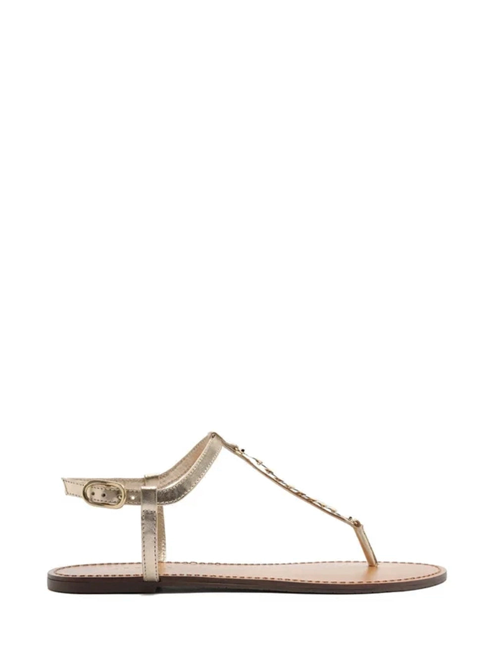 Sandali Bassi in Pelle Dorata Slim Metallizzati