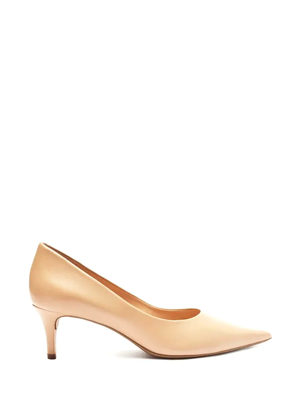 Arezzo Beige Leather Court Shoes with Pointed Toe