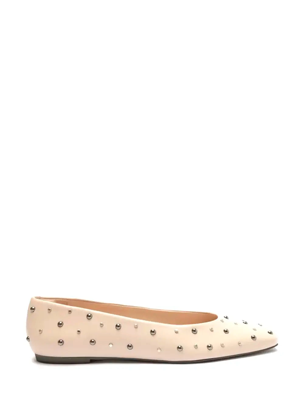 Sabrina Arezzo in pelle beige e borchie