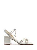 Sandalo Arezzo in Pelle Argento con Cinghie Multiple