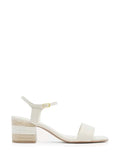 Sandalo Arezzo in Pelle Bianca e Tacco in Rafia
