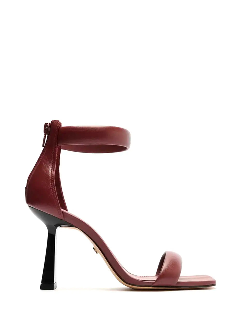 Sandalo Arezzo in pelle bordeaux a due fasce