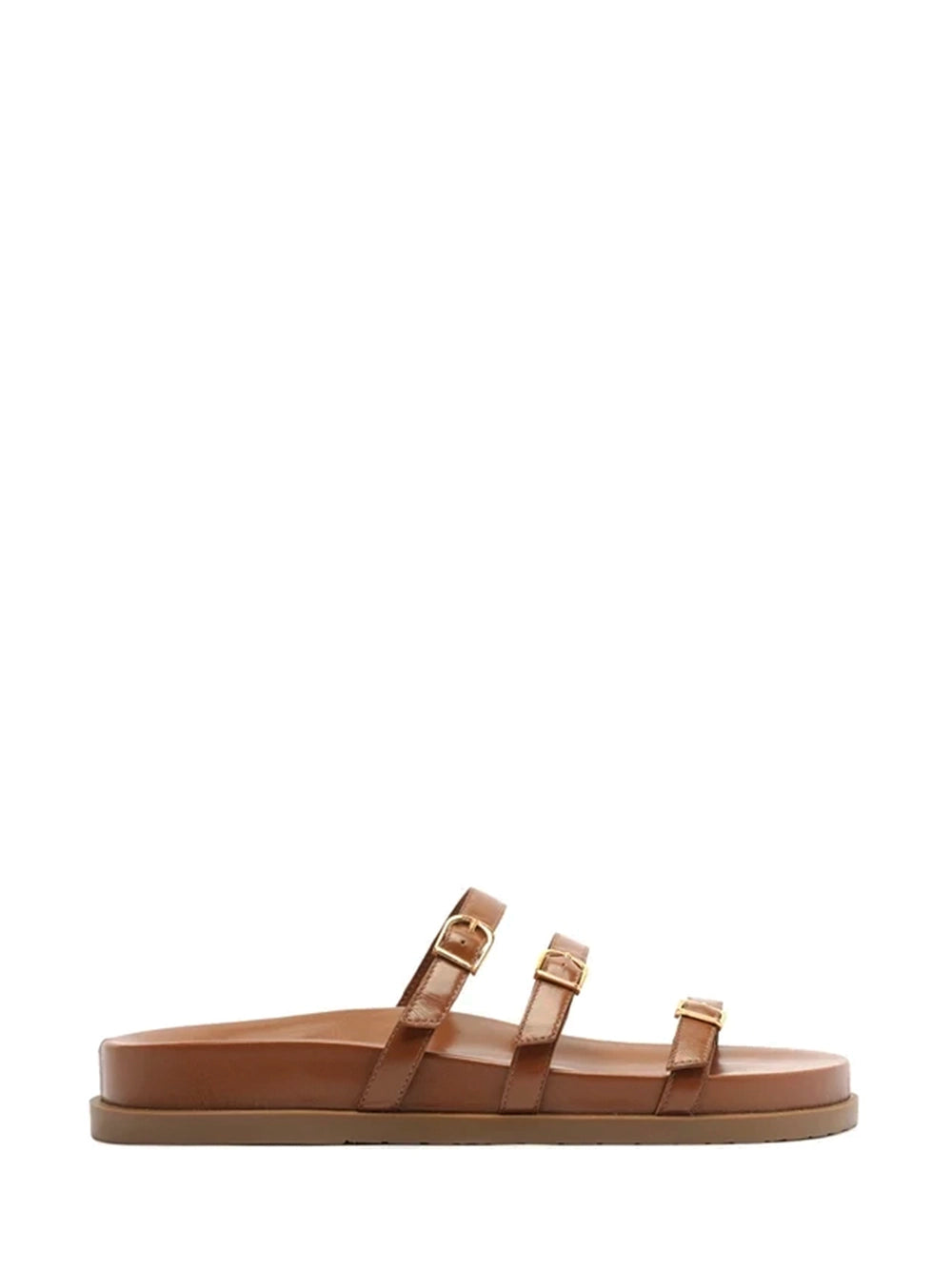 Sandalo in Pelle Marrone e Fascette