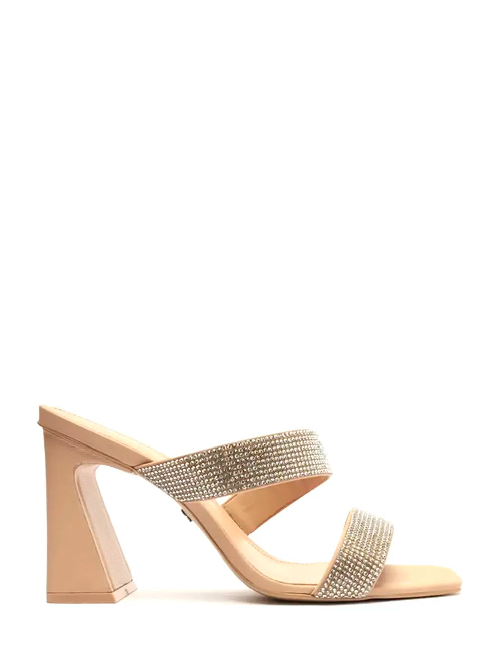 Sandali Arezzo in pelle beige con dettaglio in cristallo