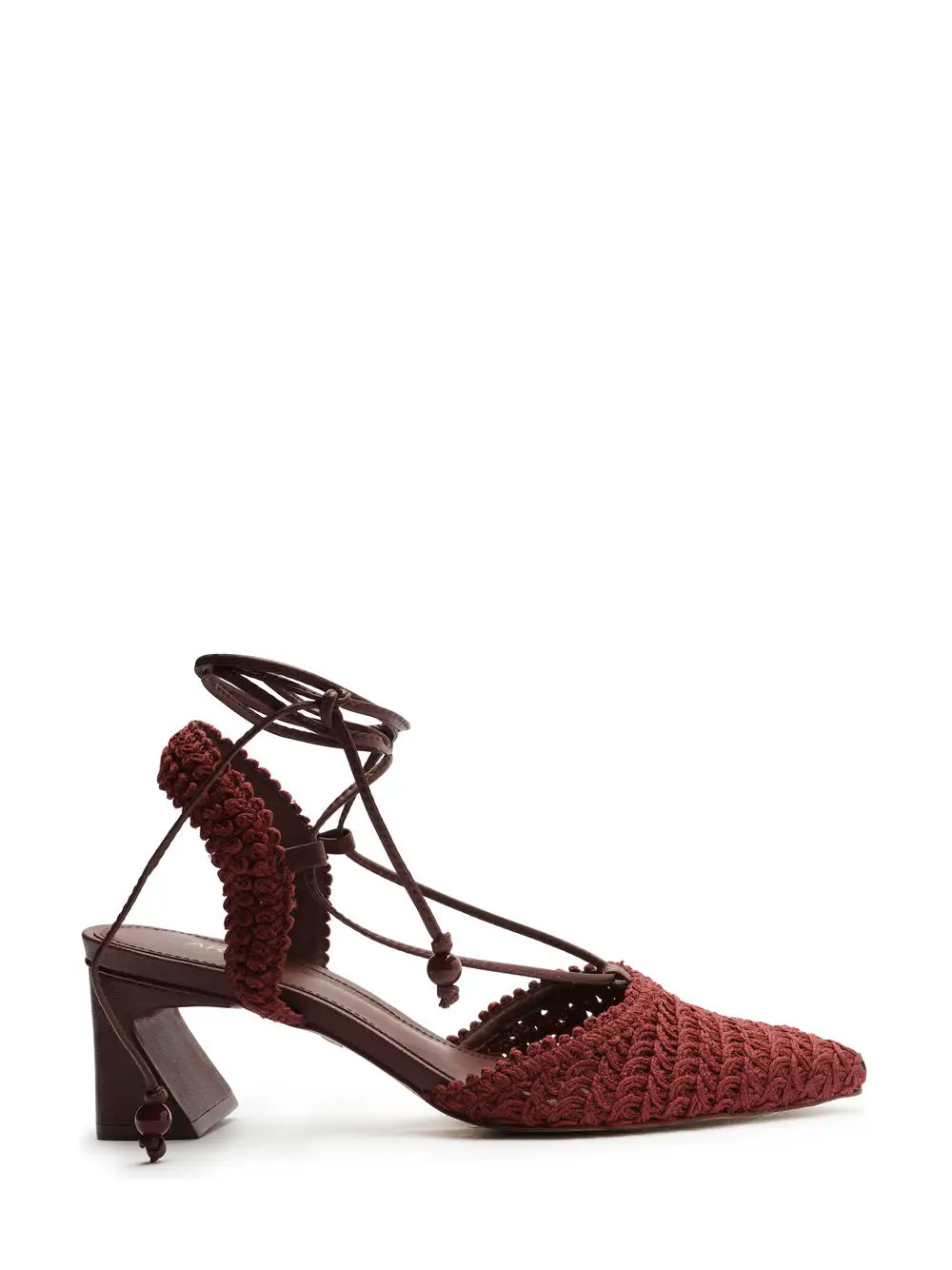 Mule Arezzo in pelle bordeaux e punta in crochet