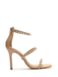 Sandalo Arezzo in Pelle Beige e Dettaglio di Cristalli