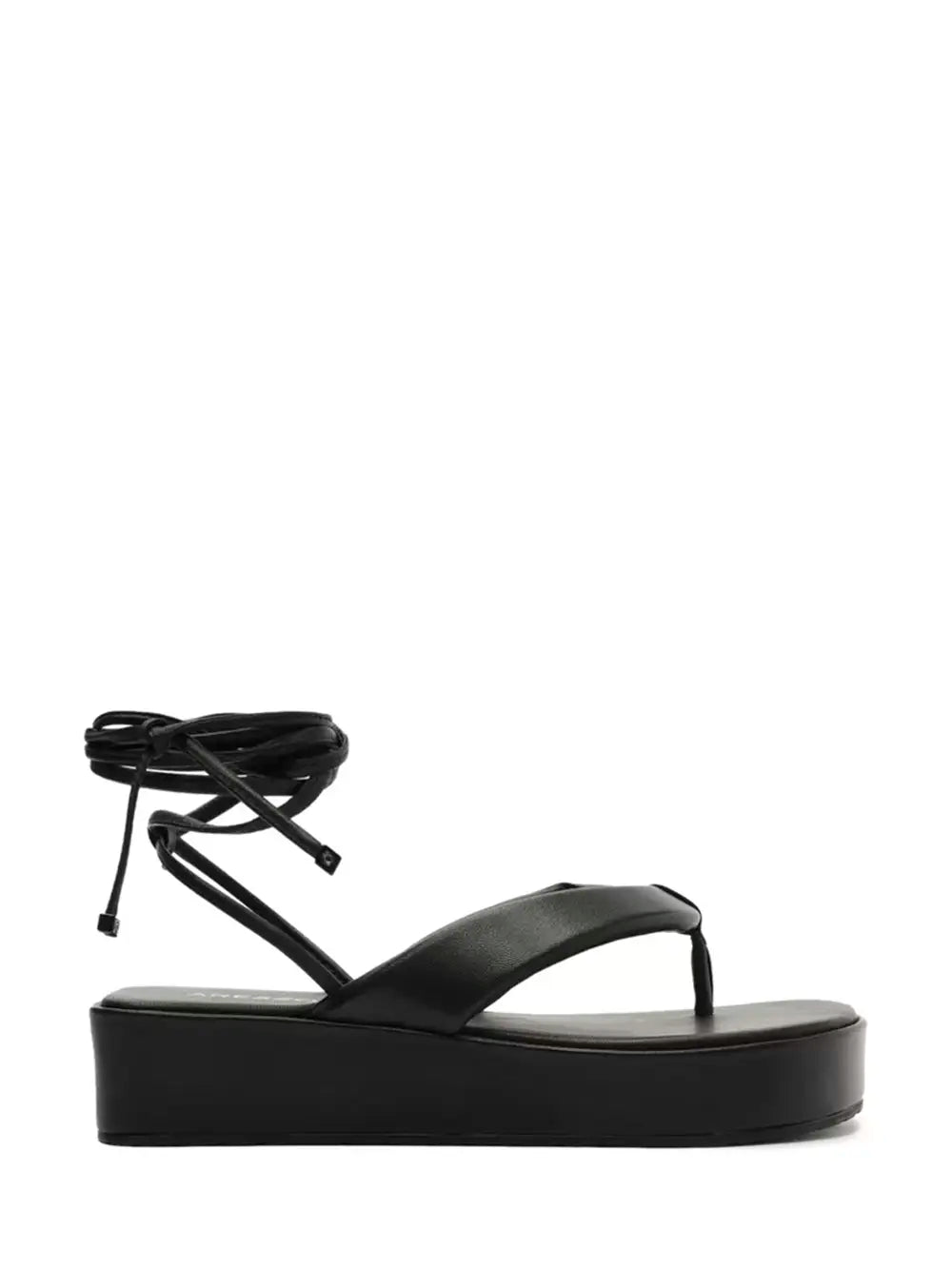 Sandalo con plateau Arezzo nero in pelle