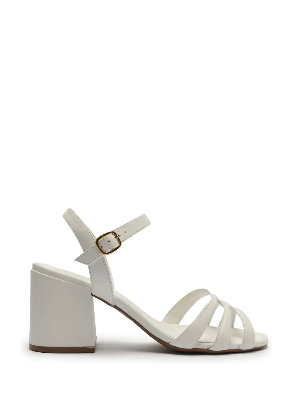 Sandalo Arezzo in pelle bianca con fascette multiple