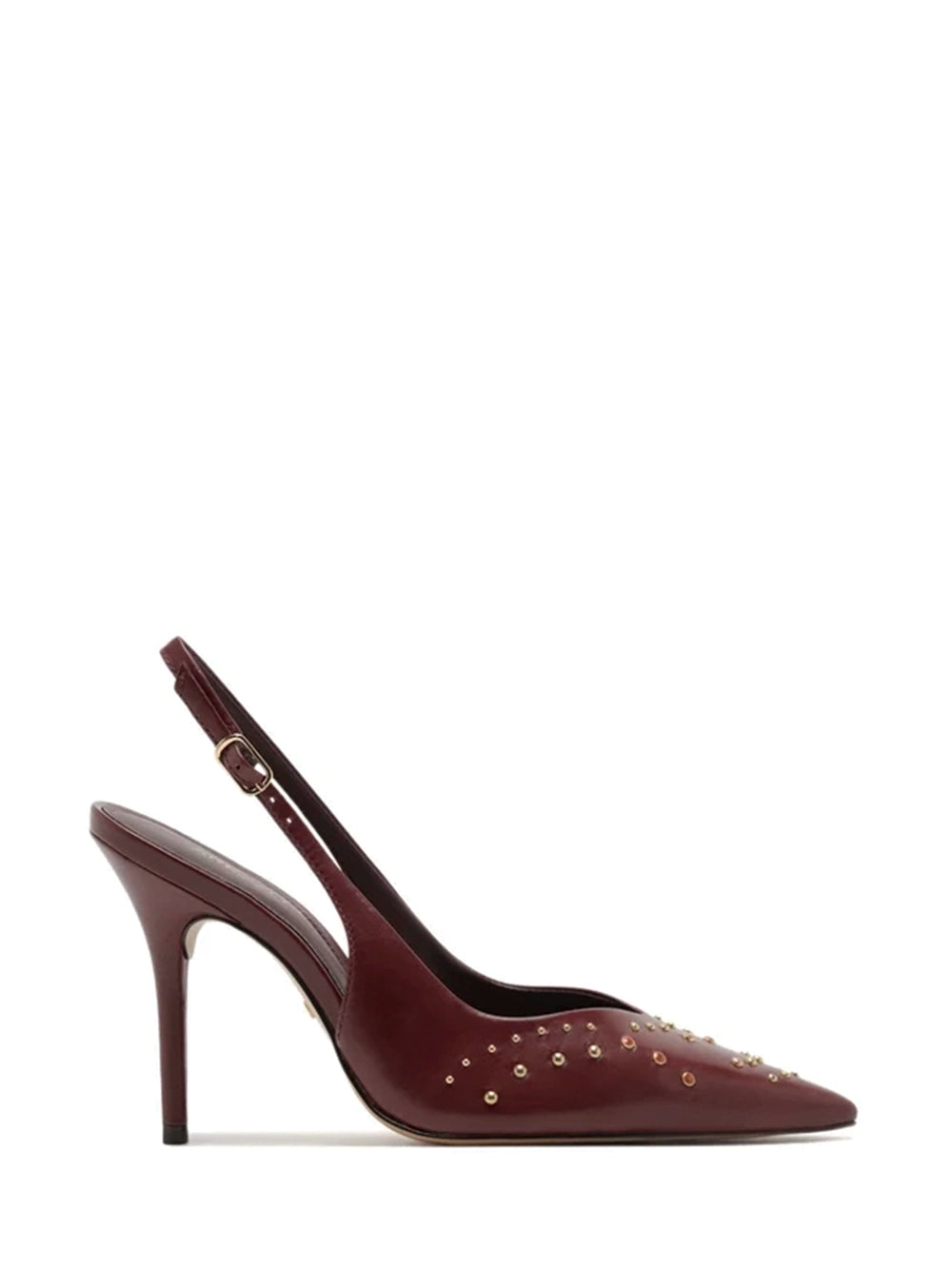 Décolleté Arezzo in pelle rossa con borchie