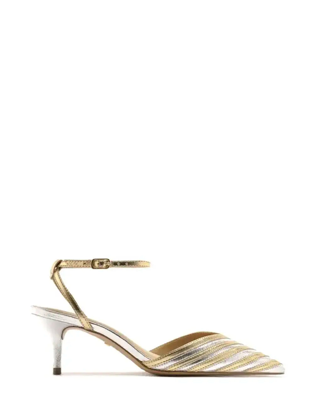 Arezzo Metallic Leather Slingback Heel