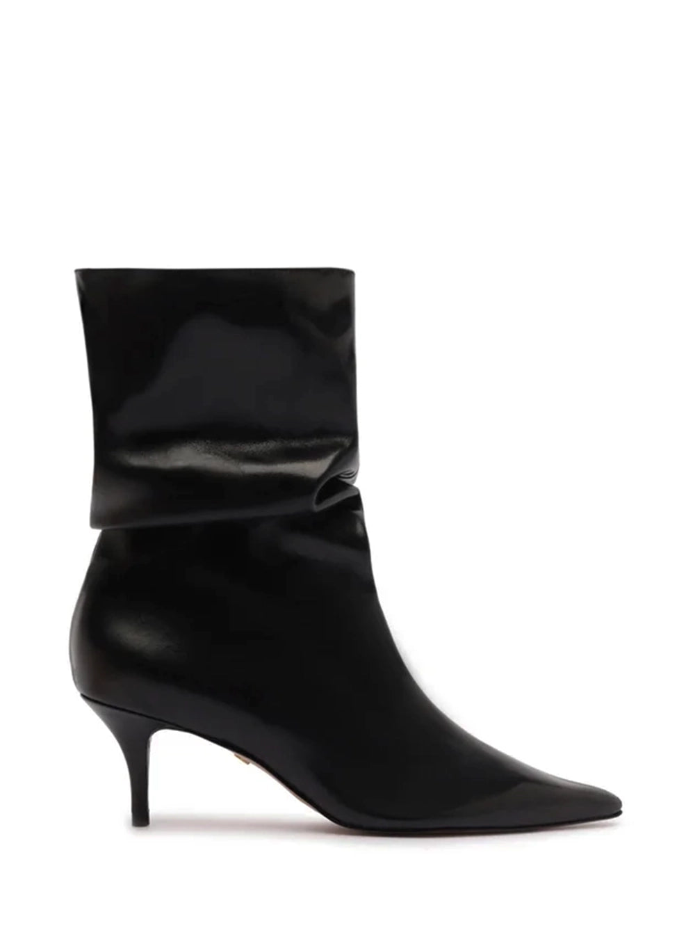 Bota Arezzo Preta em Pele e Cano Slouchy