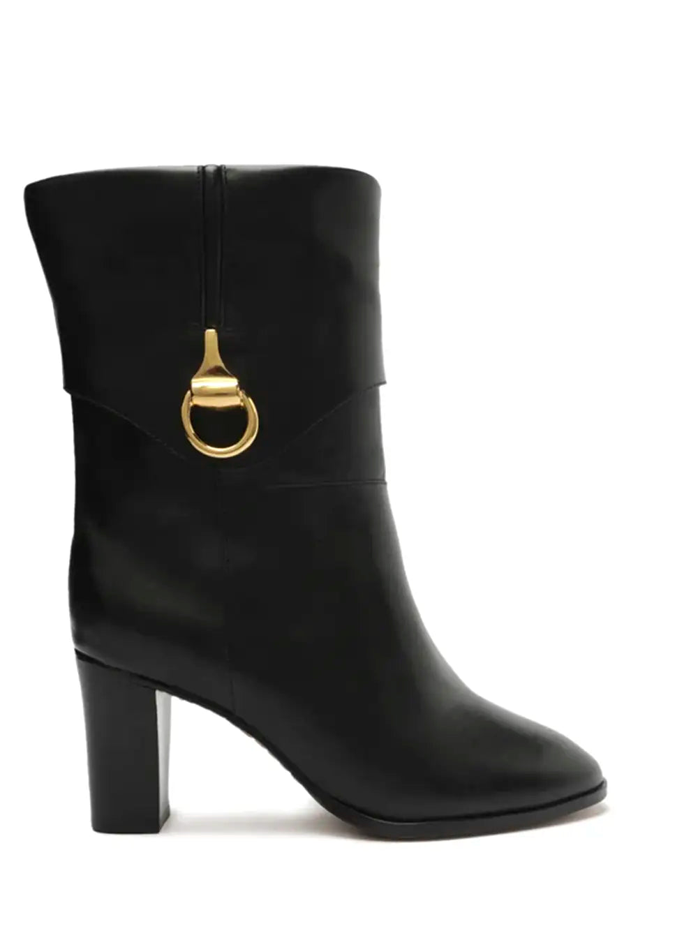 Arezzo Black Leather High-Heel Boot