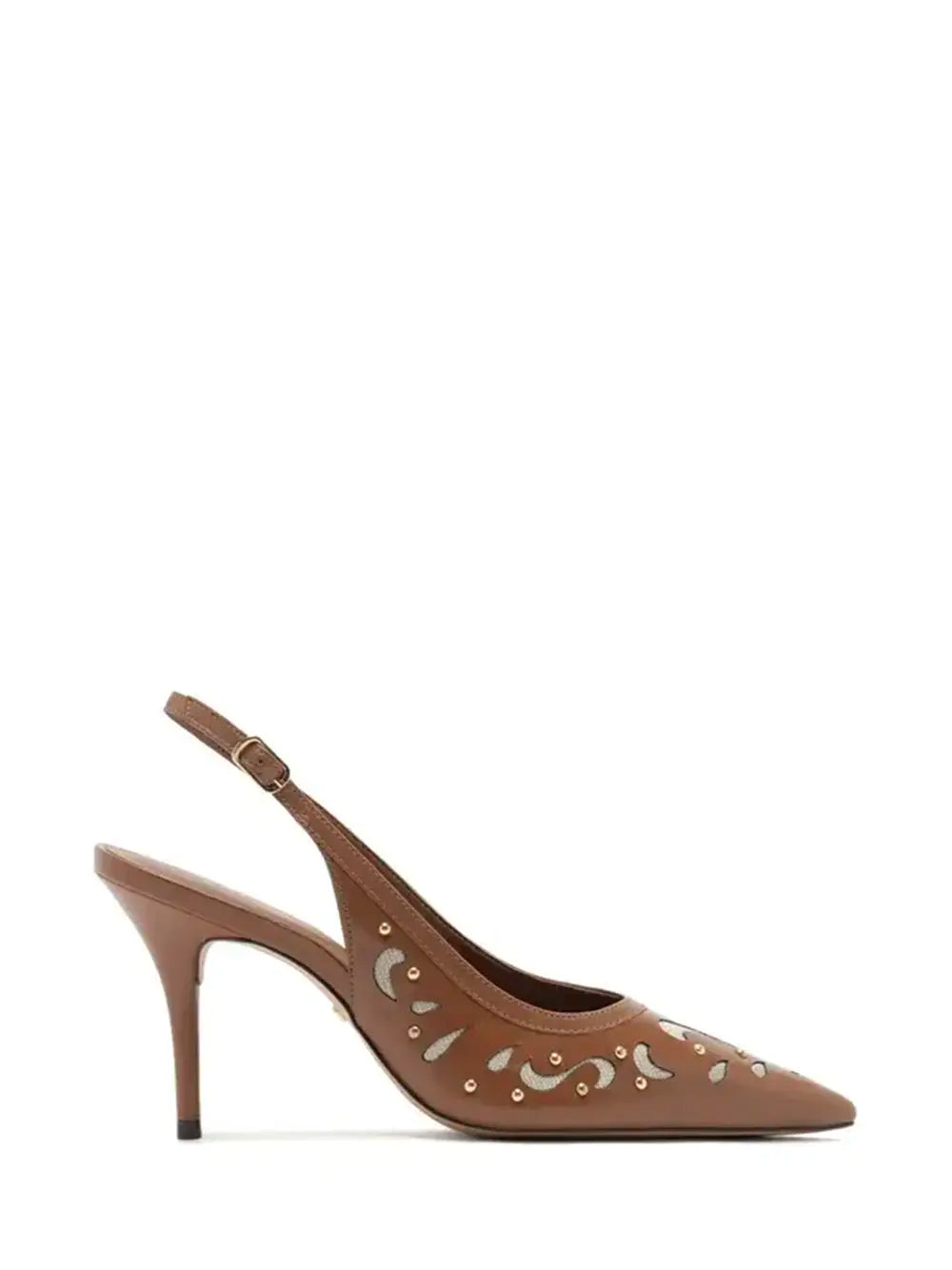 Décolleté Arezzo in pelle marrone con intagli