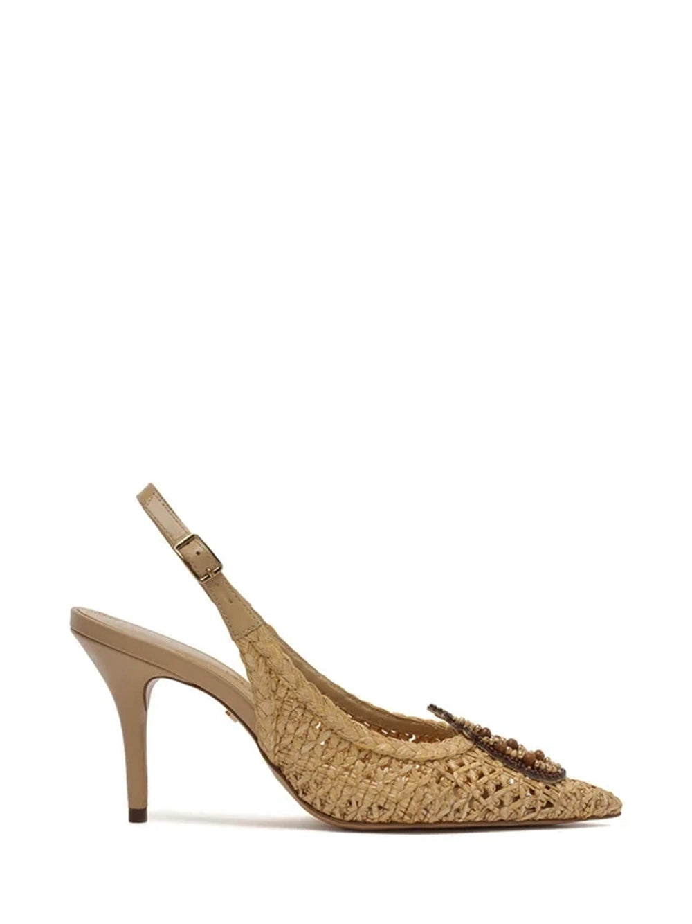 Décolleté in paglia intrecciata Slingback