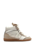 Sneakers in pelle bianca e gambale medio