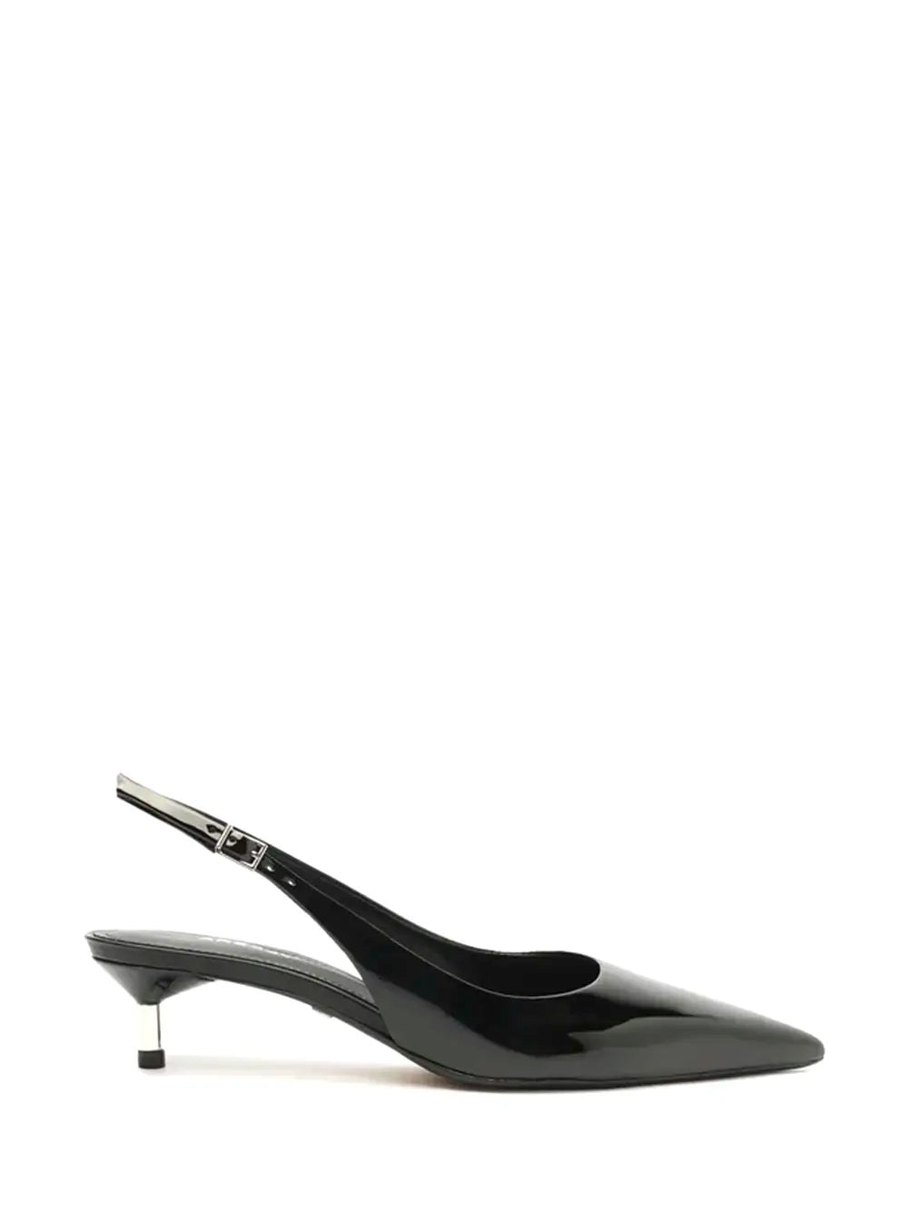 Mule Arezzo Nera in Pelle con Punta Sottile