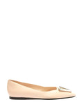 Sabrina Arezzo in pelle beige e metallo sulla punta