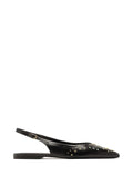 Mule nero in pelle e borchie