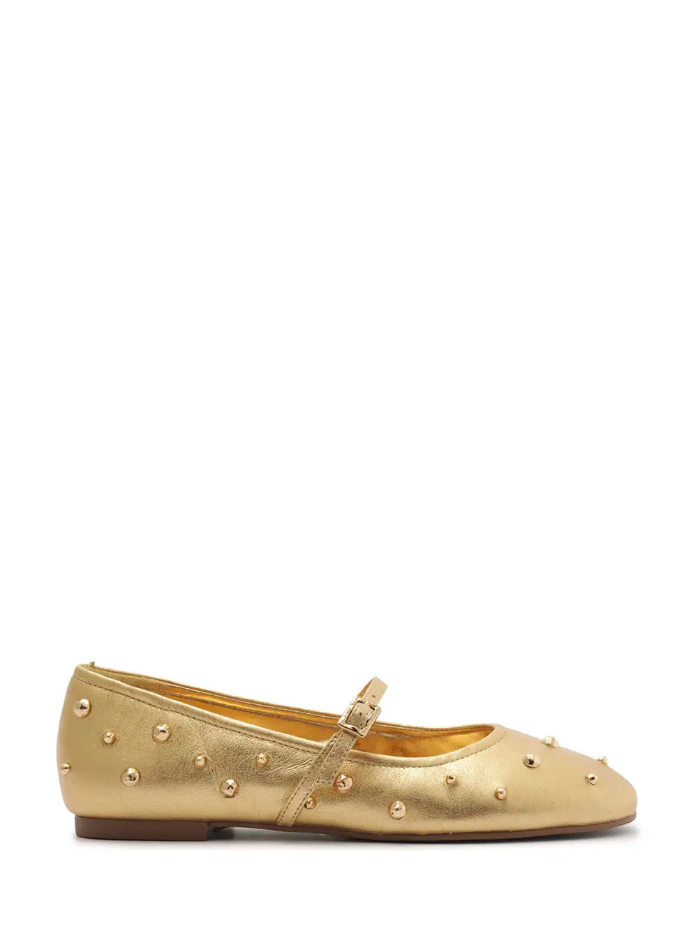 Sabrina Arezzo in Gold Leather and Studs