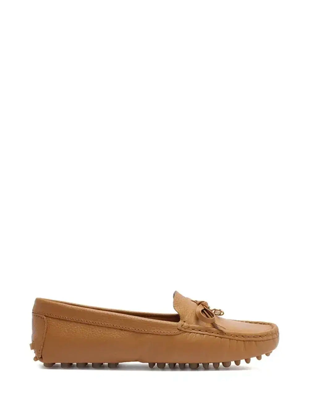 Mocassino Arezzo in pelle color cammello con fiocco