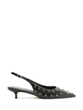 Décolleté Arezzo nero in pelle con borchiette