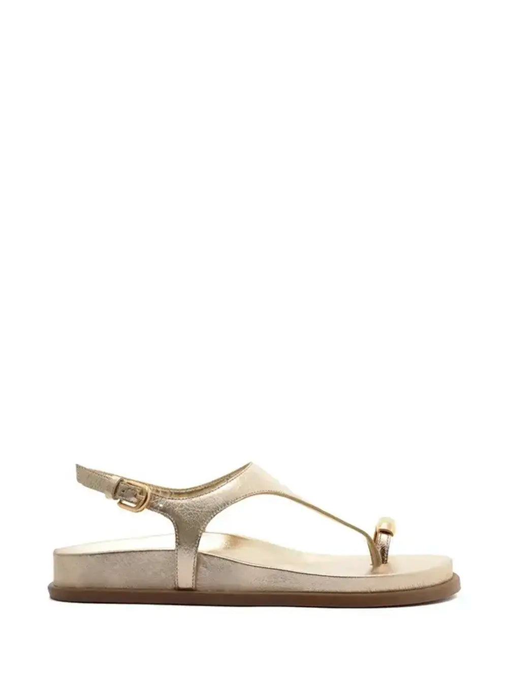 Sandalo Arezzo in Pelle Dorata e Metallo