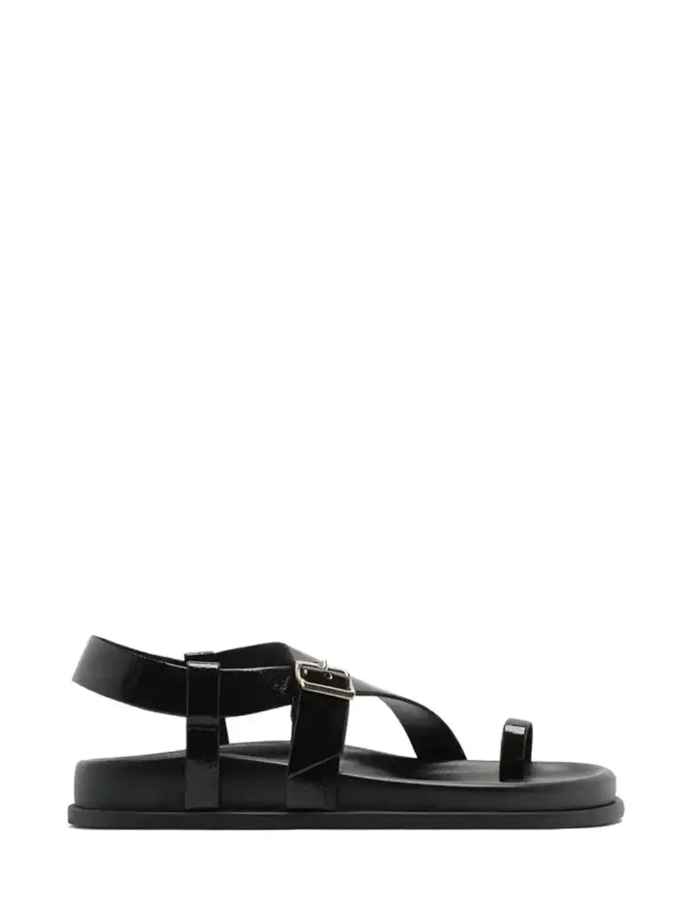 Sandalo Arezzo Nero in Pelle con Fibbia