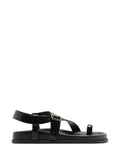 Sandalo Arezzo Nero in Pelle con Fibbia