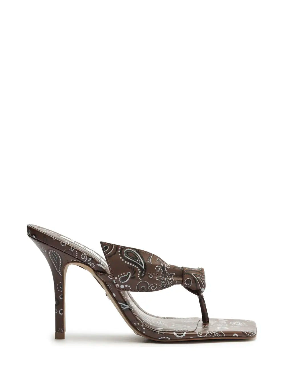 Sandalo Arezzo con Stampa Paisley Marrone e Fascetta Sottile