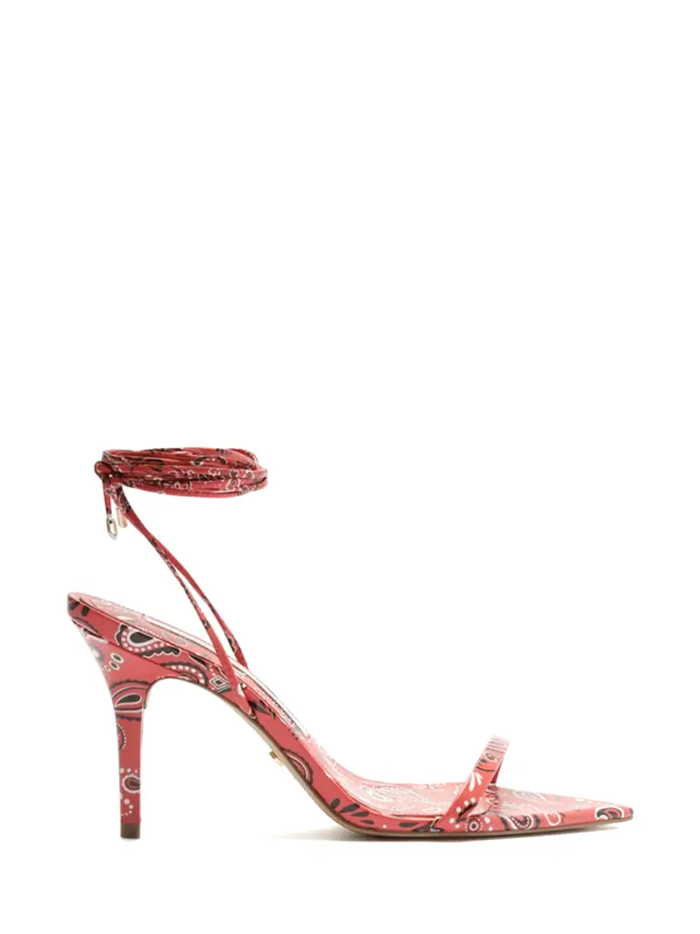 Arezzo Red Paisley Print Strappy Sandals