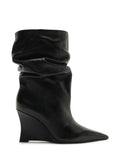Bota Arezzo Preta em Pele Slouchy