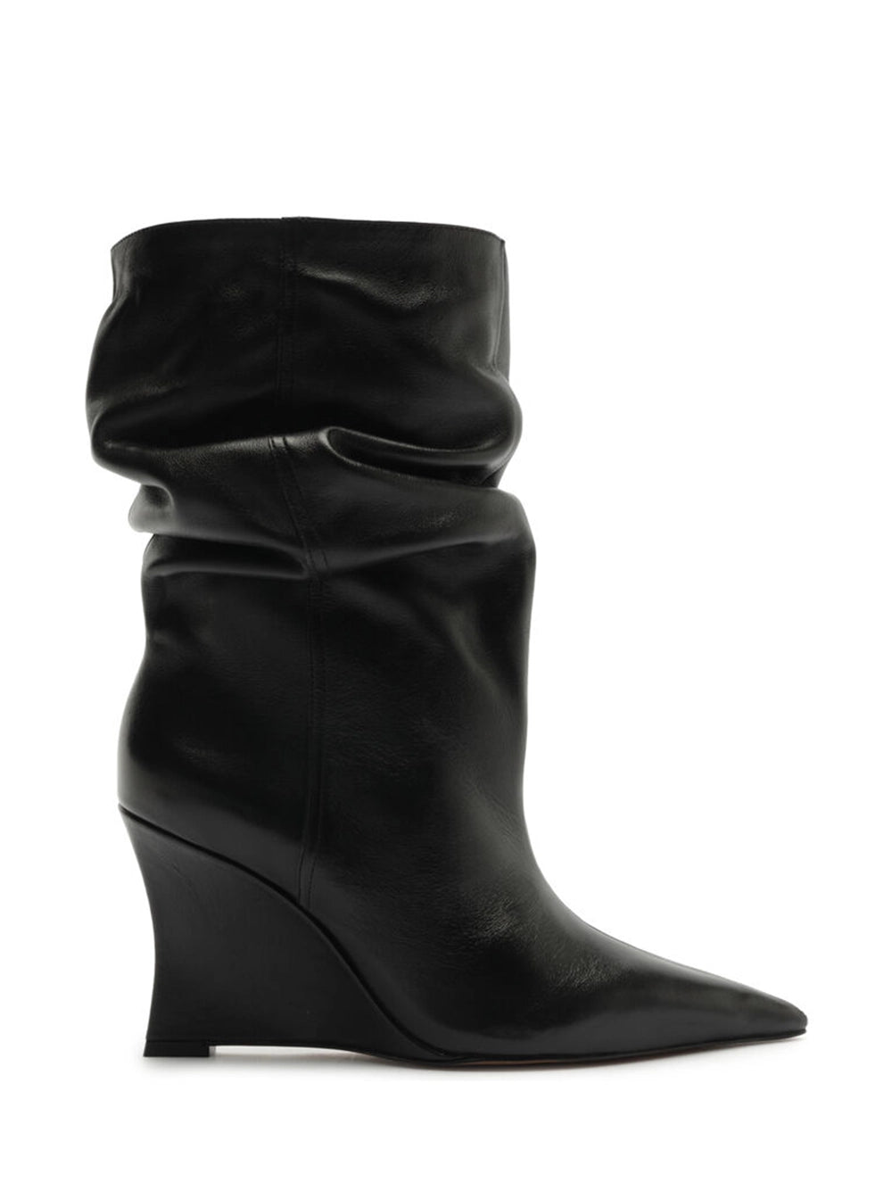 Bota Arezzo Preta em Pele Slouchy