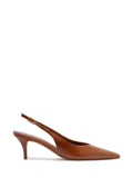 Scarpin em Pele Castanha e Salto Kitten