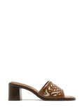 Sandalo Arezzo in Pelle Marrone con Intagli