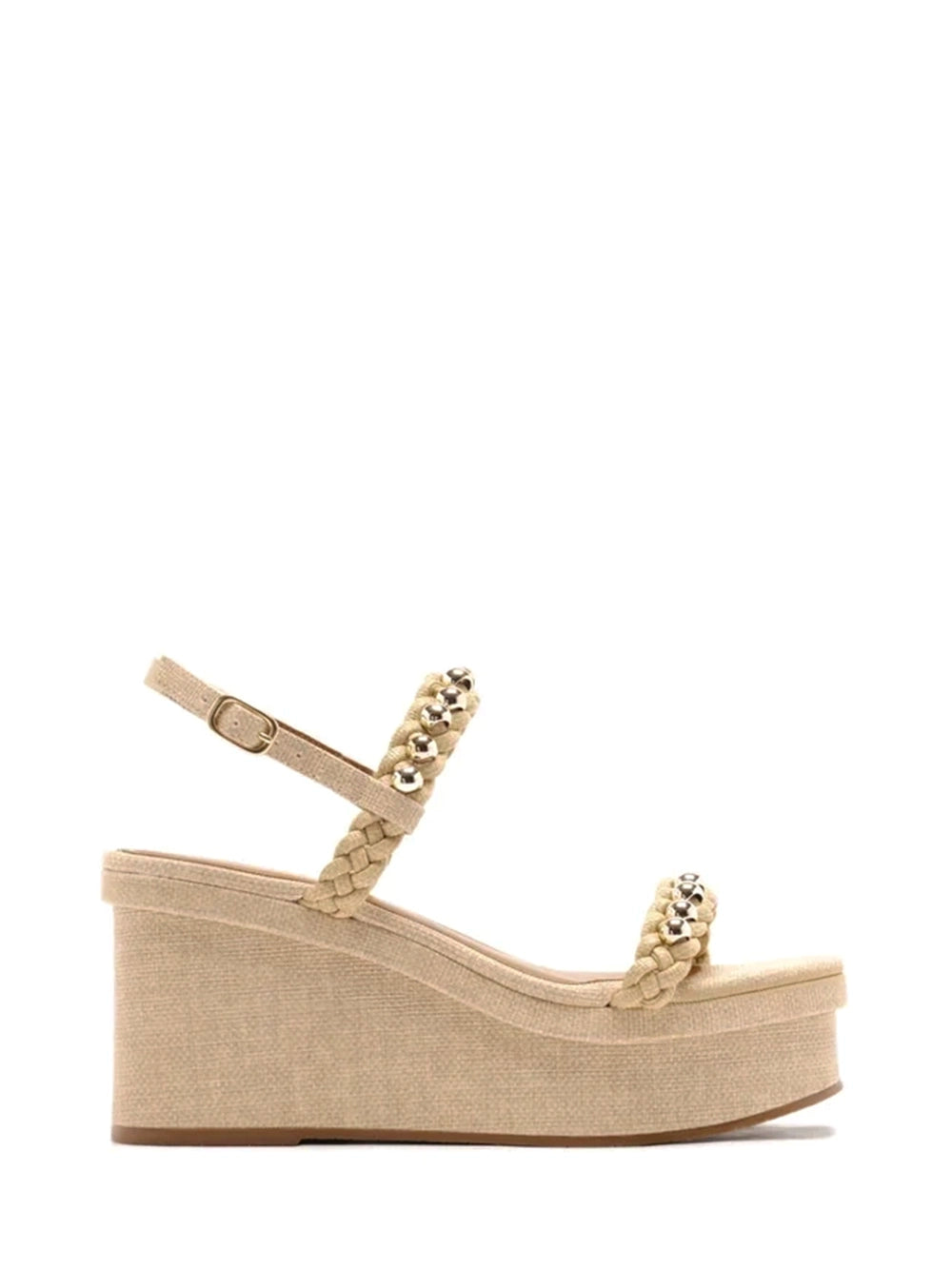 Sandália Plataforma em Ráfia Beige