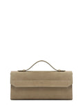 Borsa a Tracolla in Camoscio Grigio e Catena