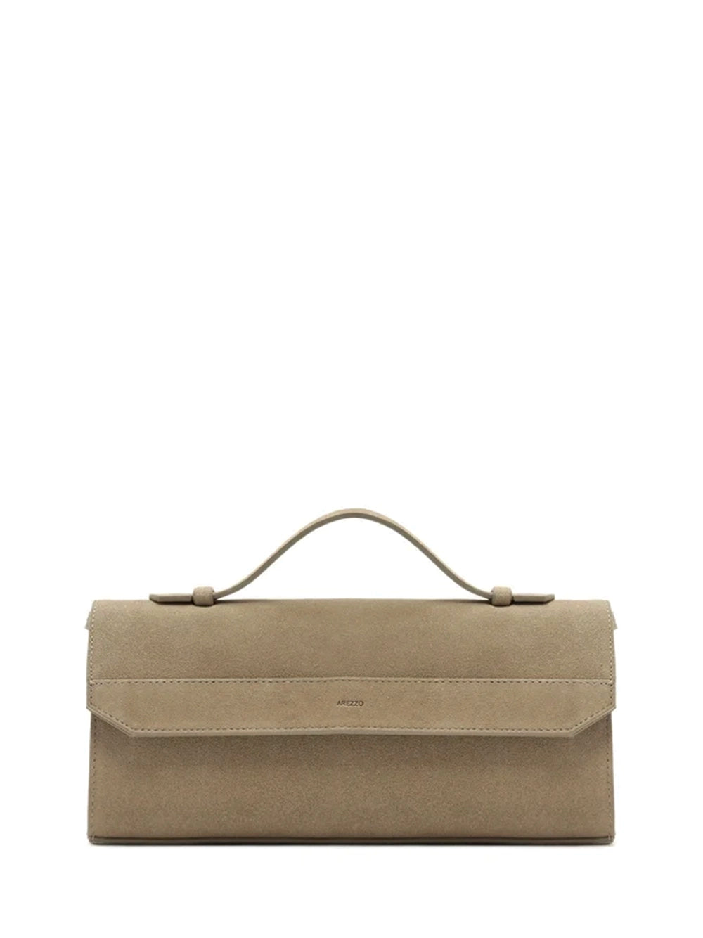 Gray Suede Crossbody Bag with Chain