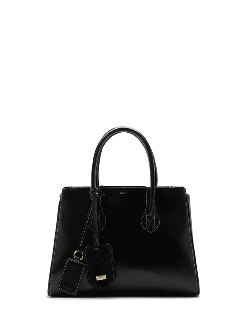 Borsa Tote Midi Nera in Pelle