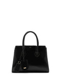 Borsa Tote Midi Nera in Pelle