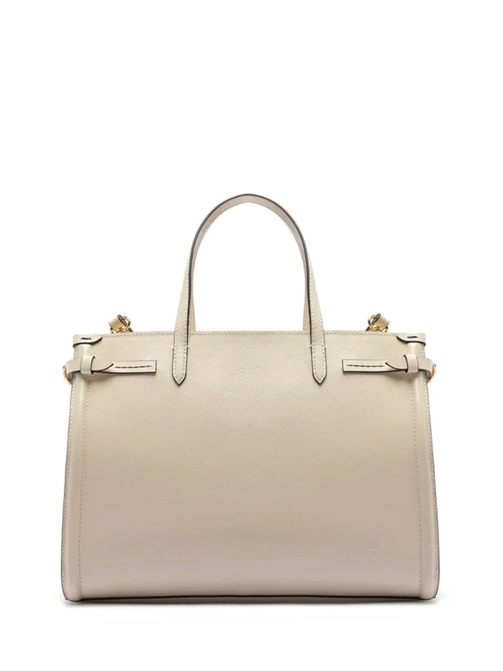 Maxi White Leather Tote Bag