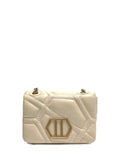 Borsa a tracolla midi in pelle bianca