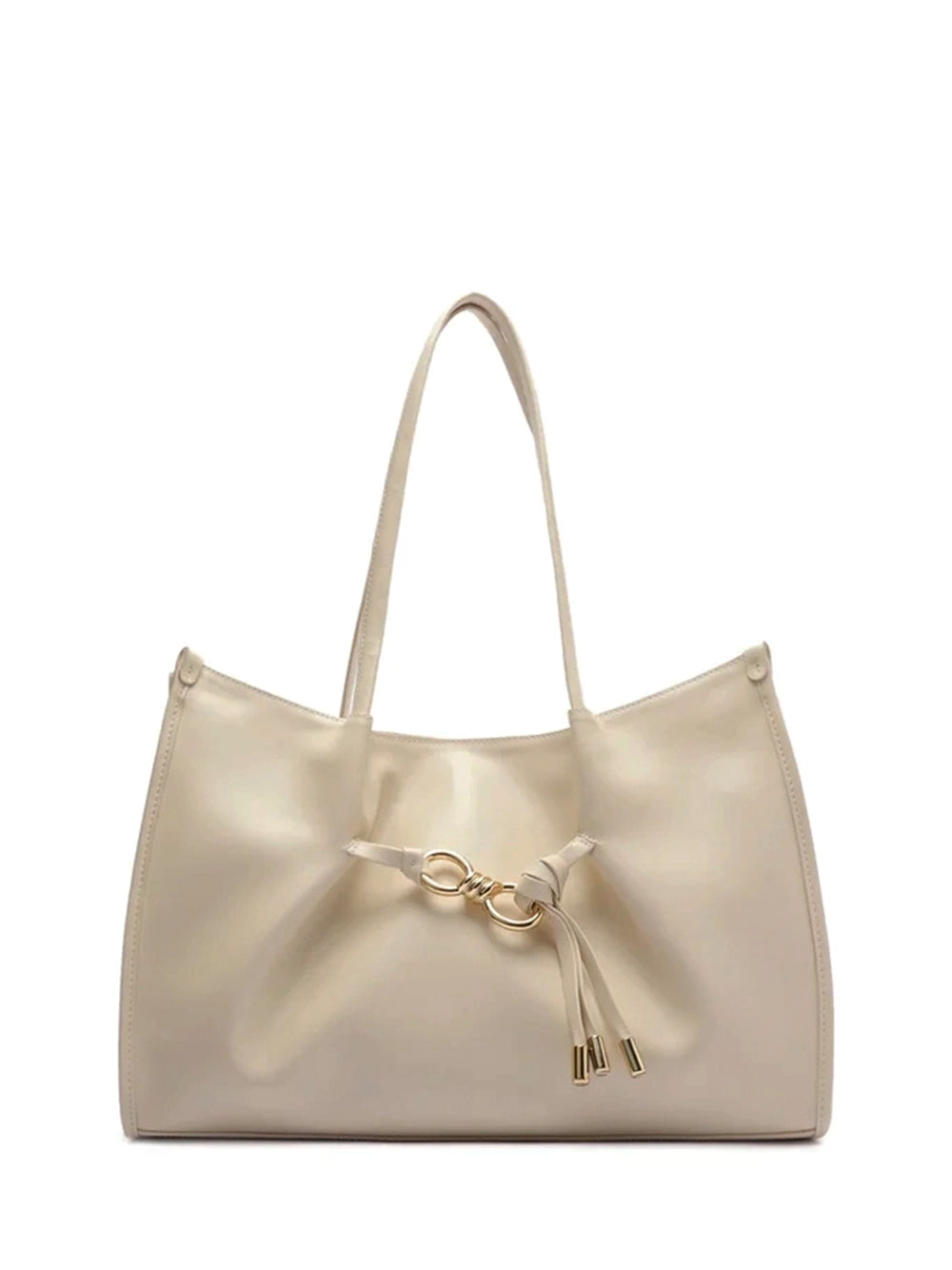 White Leather Maxi Shopper Bag