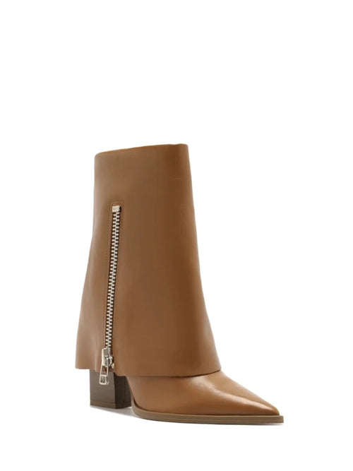 Bota Arezzo em Pele Camel e Biqueira Fina