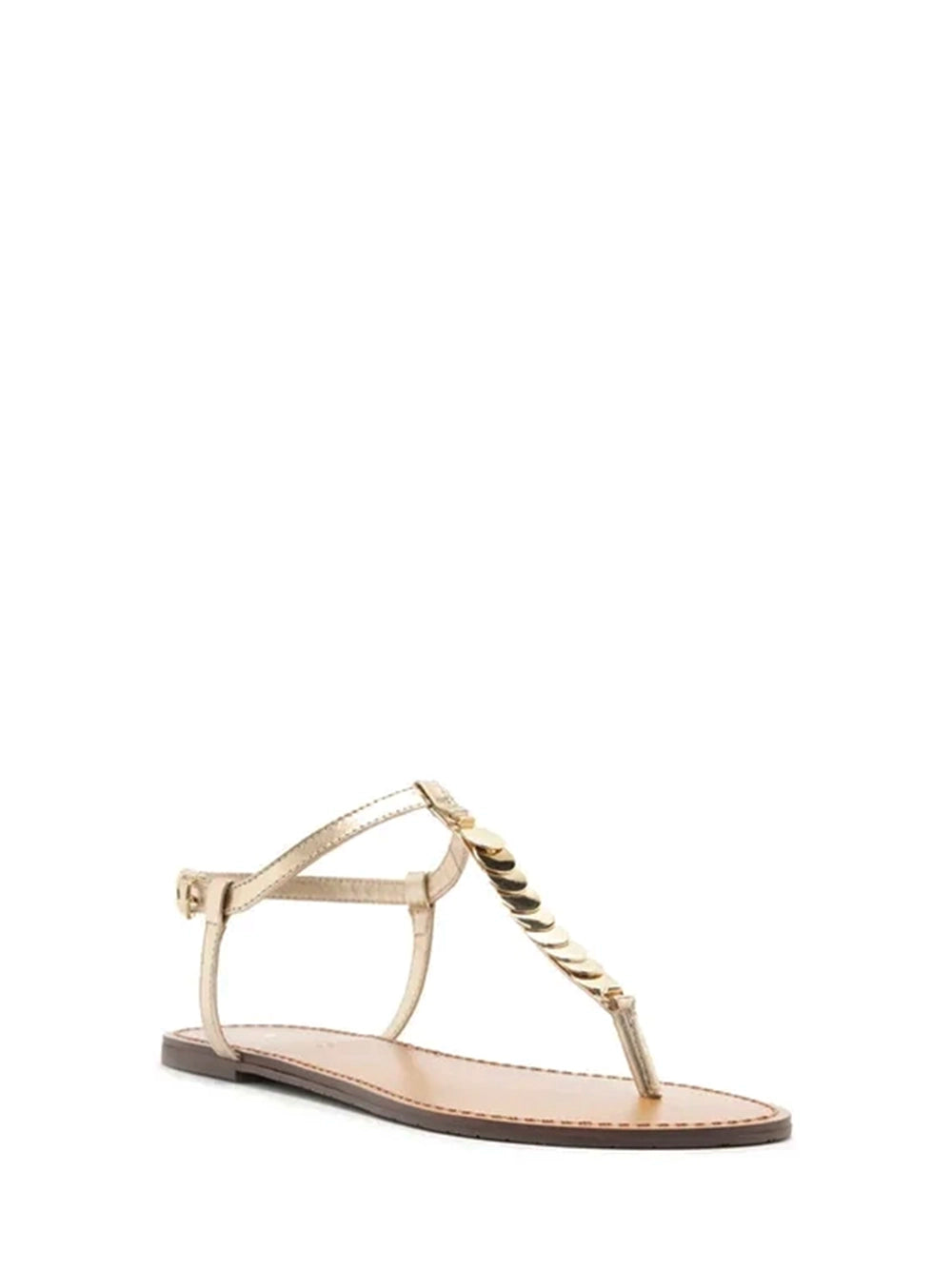 Sandali Bassi in Pelle Dorata Slim Metallizzati