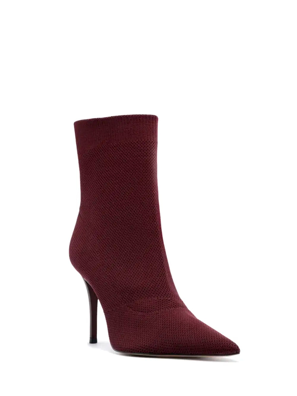 Arezzo Bordeaux Fabric Boot with Stiletto Heel